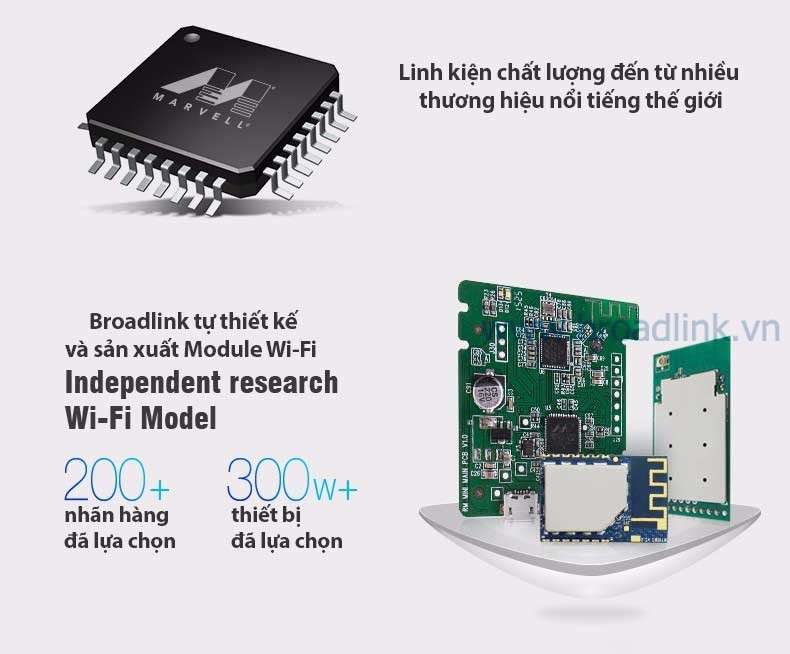 Bộ điều khiển mở rộng hồng ngoại Broadlink RM Mini 3 được cấu tạo từ linh kiện chất lượng