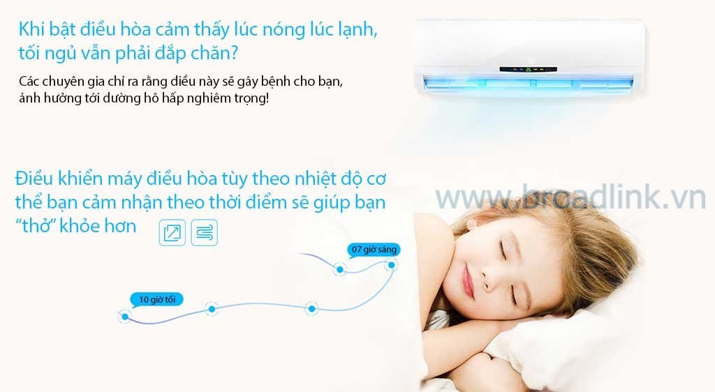 Bộ điều khiển mở rộng hồng ngoại Broadlink RM Mini 3 giúp bạn giấc ngủ ngon bằng việc điều chỉnh hợp lý nhiệt độ theo thời gian